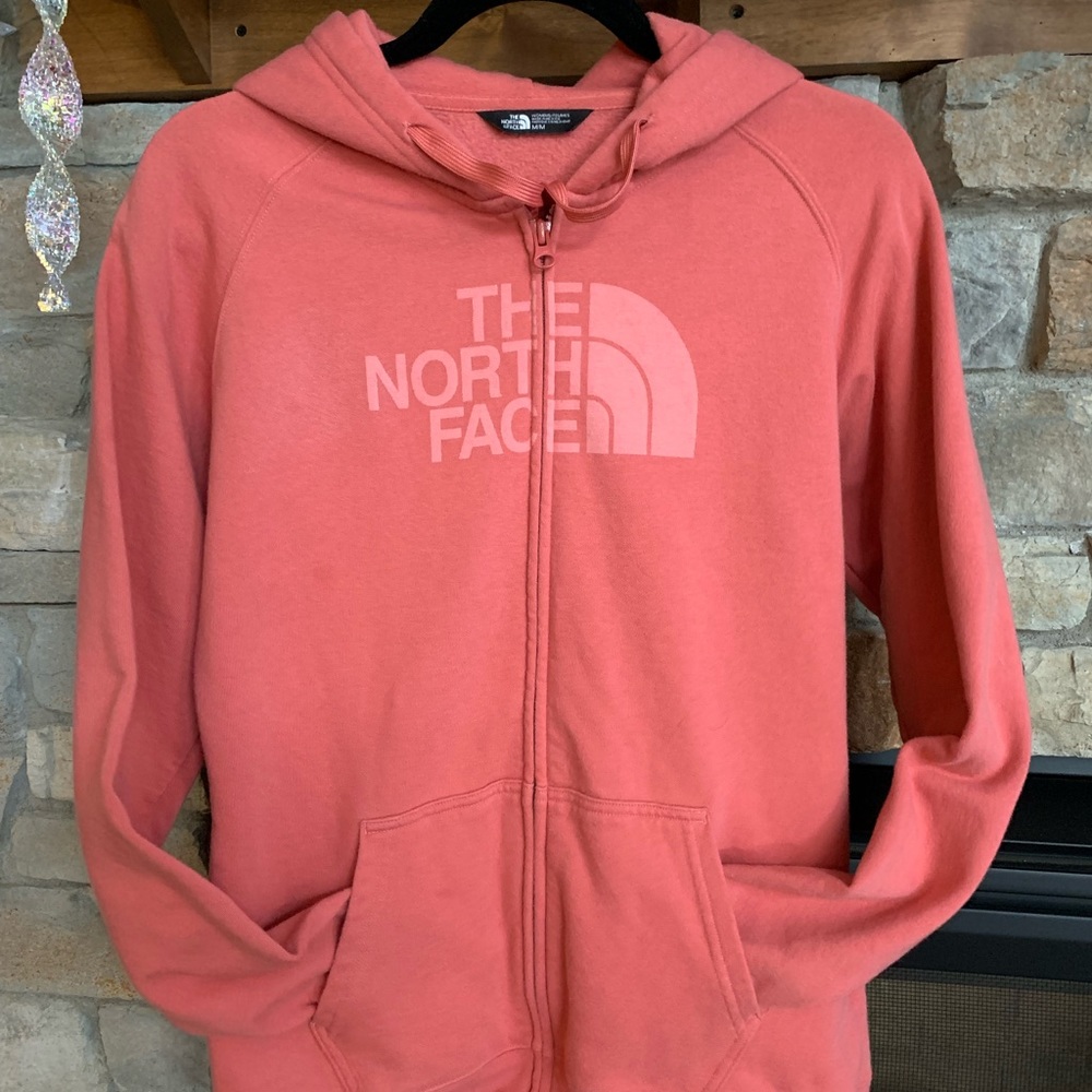 The North Face full-zip hoodie, women’s medium, coral color